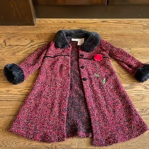 Long coat, 4T with rose